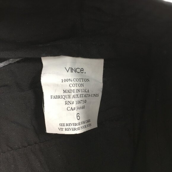 VINCE Black Wide Leg Waist Detail Logo Buttons Pant - Picture 3 of 10